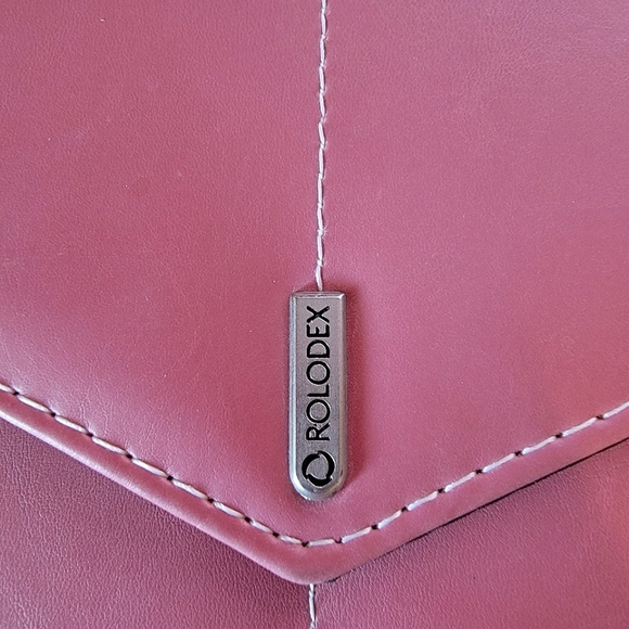 #Rolodex Tri Fold Pink Business Card Holder Carrier Organizer #LikeNew - Picture 3 of 8